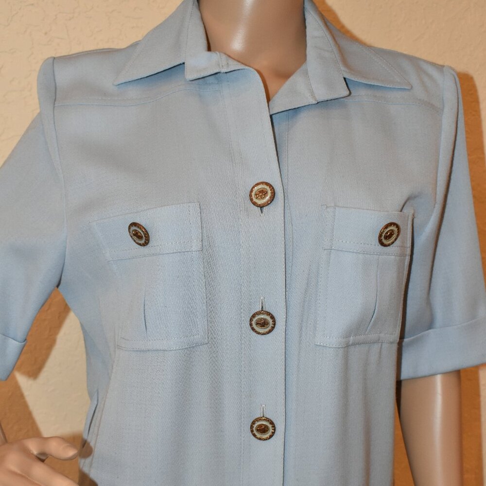 Vintage Lafayette Collection light blue dress US 8 - Picture 2 of 11